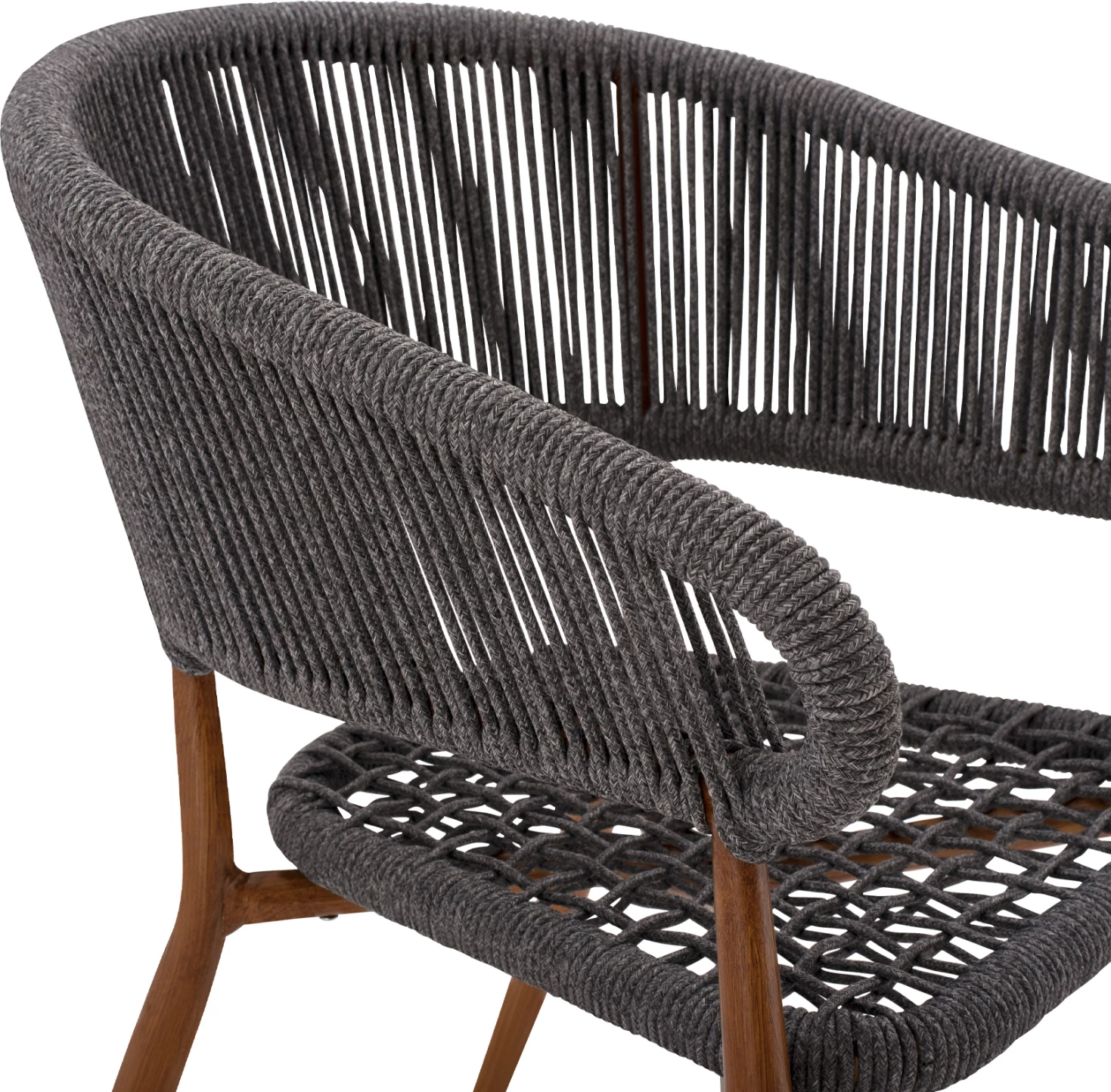 Aluminijasti naslanjač EULO FH5783.11 rjav-sintetični ratan siv 55,5x63,5x78Hcm