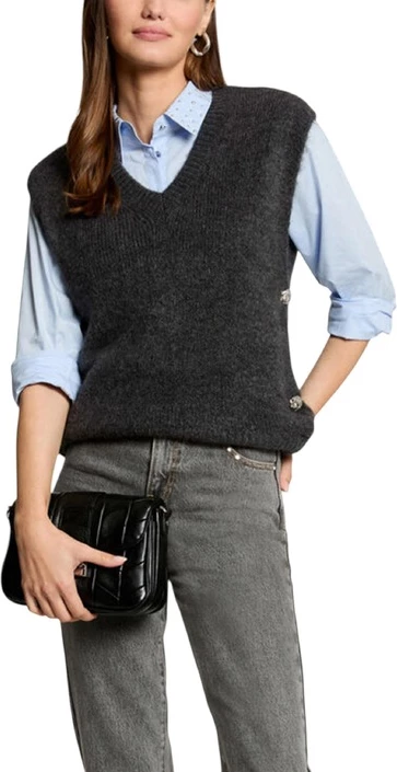 Jopica brez rokavov z V-izrezom Morgan De Toi, siva