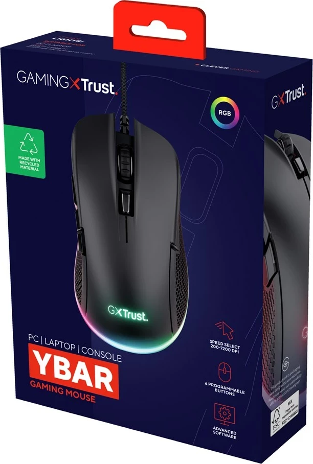 Gaming miš Trust GXT 922 YBAR, črn