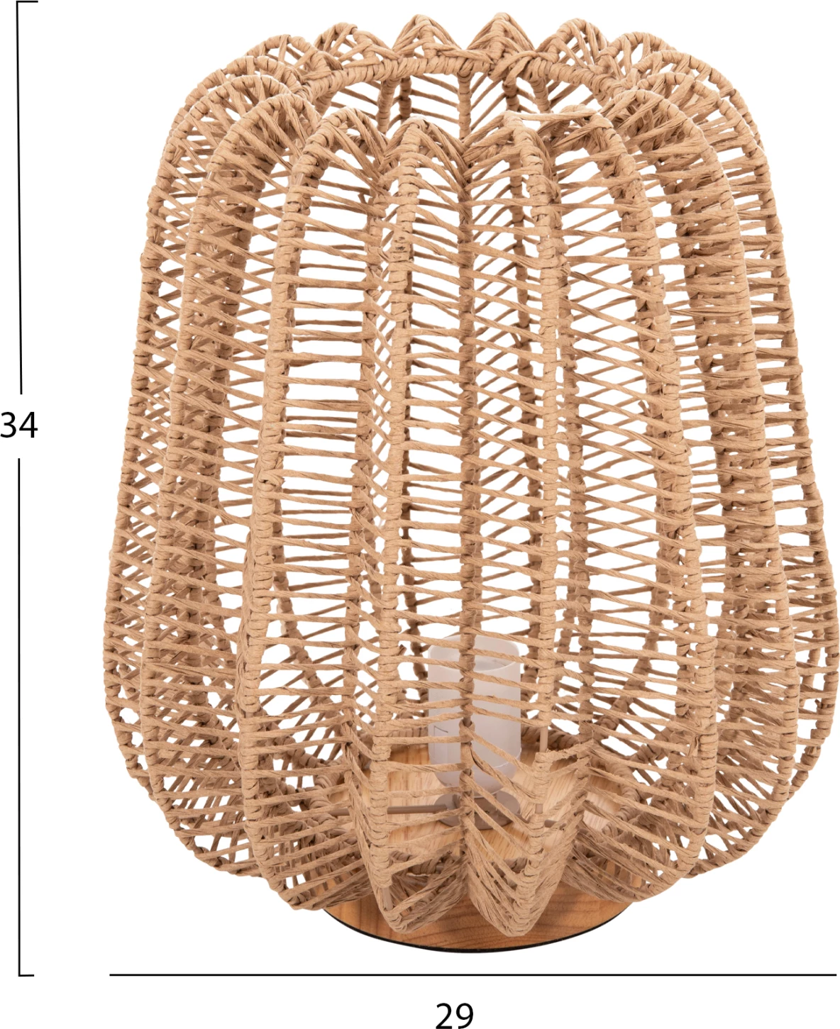 Namizna svetilka FH4350 kovinski okvir - papirnata vrv v naravni barvi Φ29Χ34Hcm