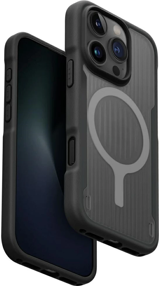 Ovitek za telefon z MagClick brezžičnim polnjenjem UNIQ Combat Active za iPhone 16 Pro Max, črn