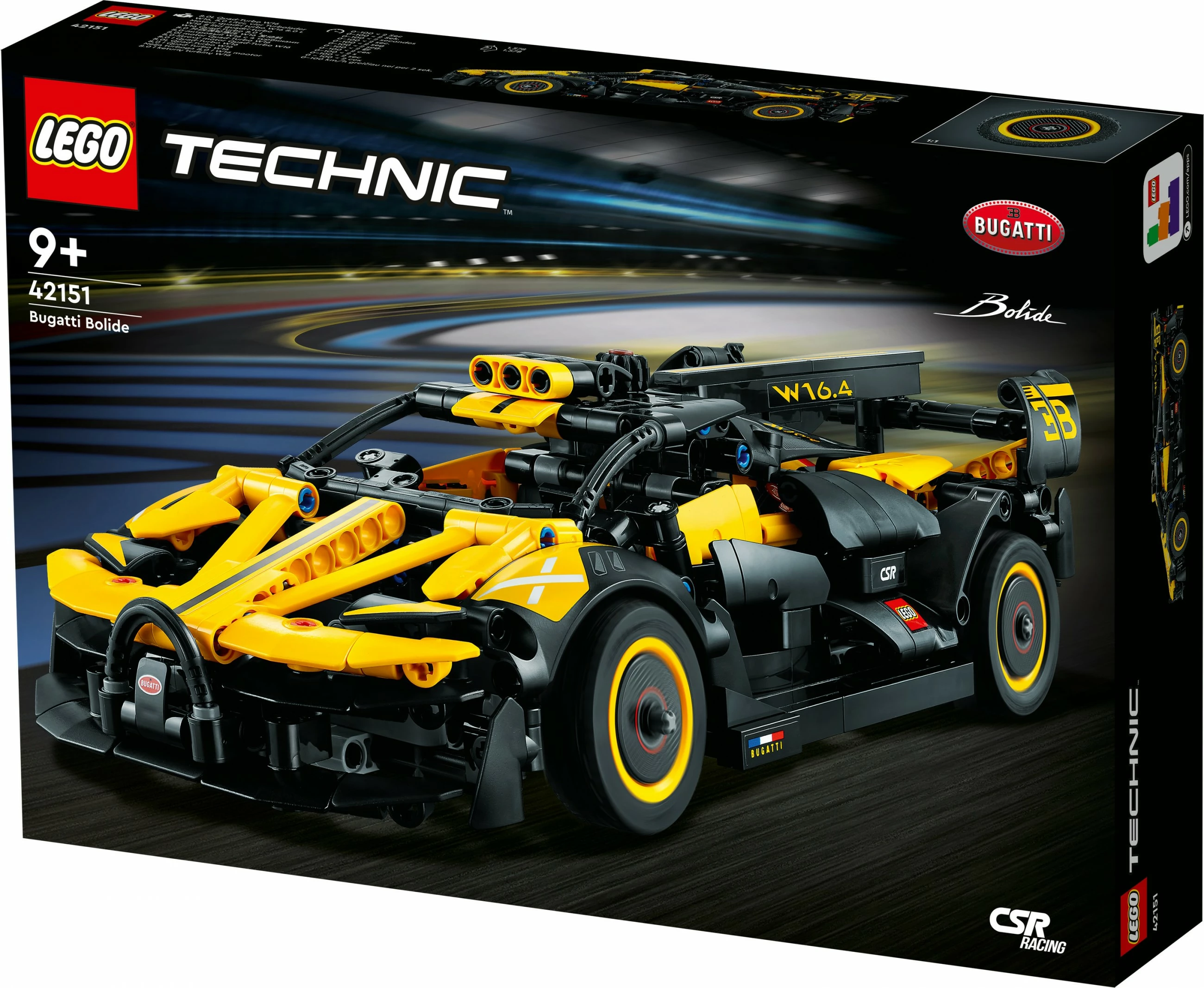 Set gradnje LEGO Technic Bugatti Bolide, 905 kosov, plastika, večbarven