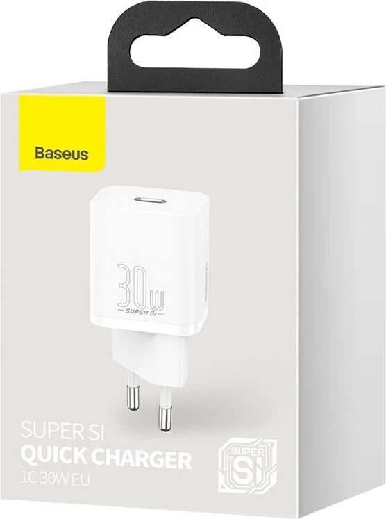 Hitri polnilec Baseus Super Si 1C, 30W, USB-C, bel