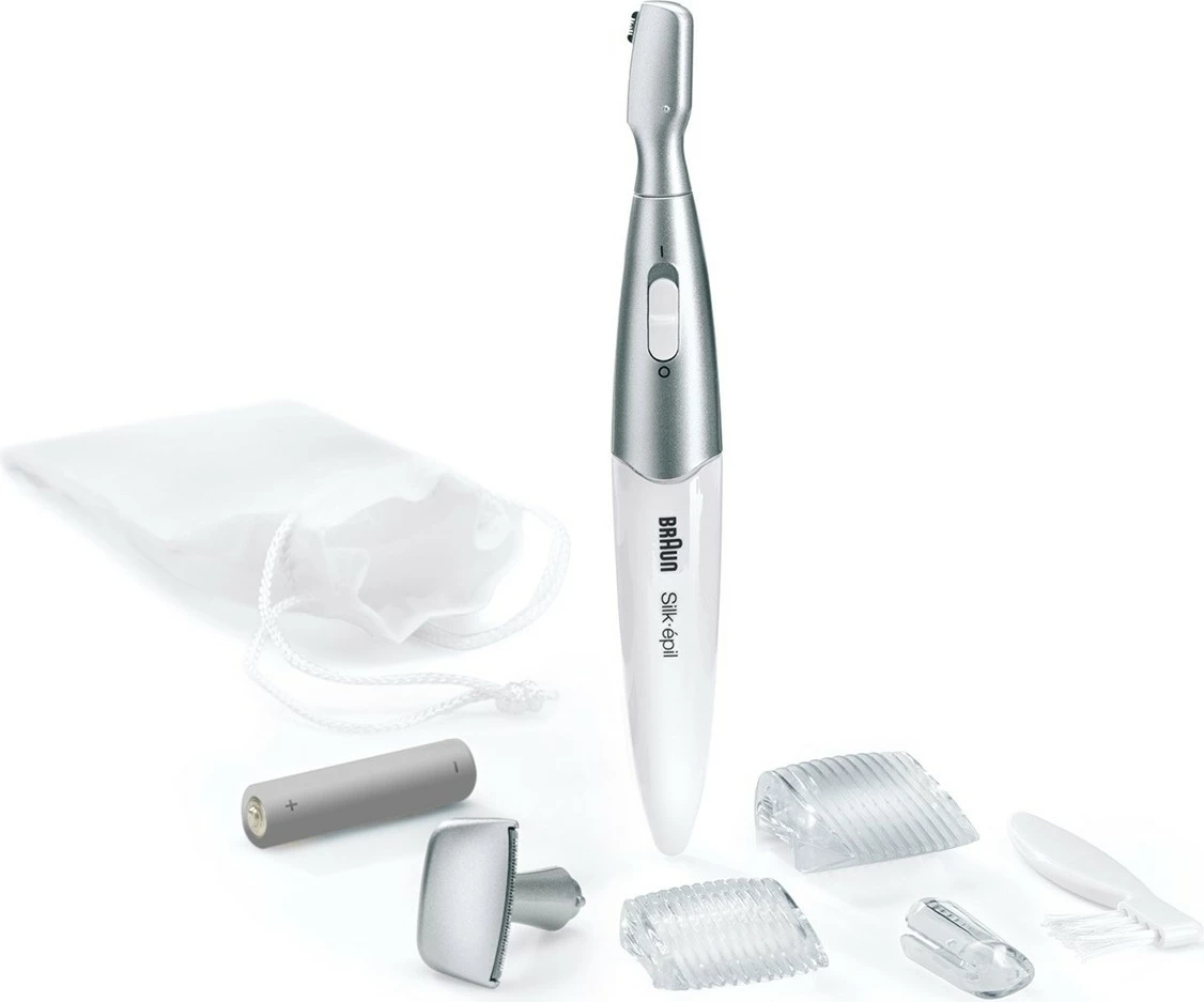Precizni trimer za telo in obraz Braun Silk‑pil 3w1 FG 1100, srebrno/bele