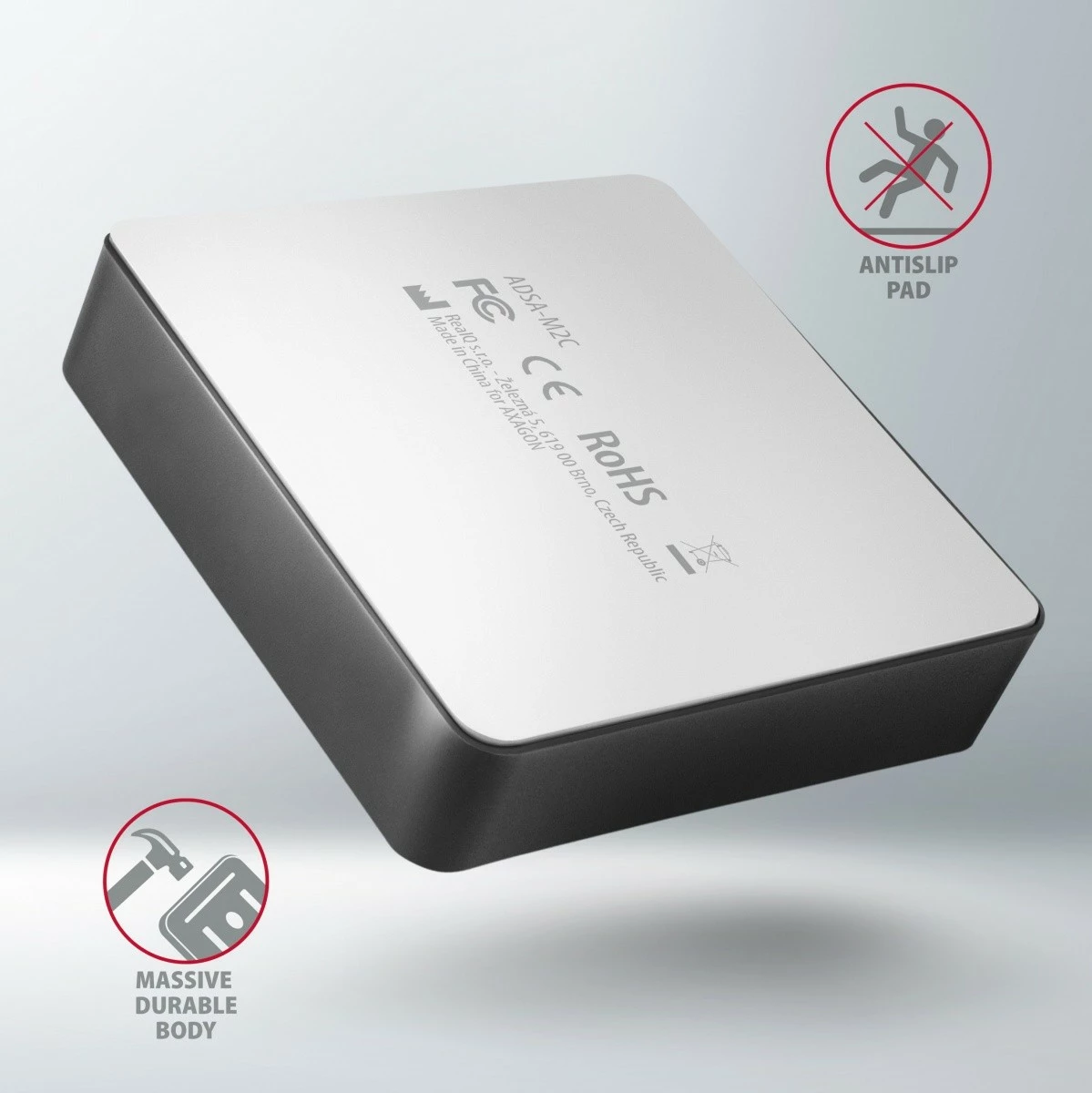 Dokacijska postaja za 2x NVMe M.2 SSD, USB-C 3.2 Gen 2, črna, AXAGON ADSA-M2C Dokacijska postaja za 2x NVMe M.2 SSD, USB-C 3.2 Gen 2, črna, AXAGON ADSA-M2C