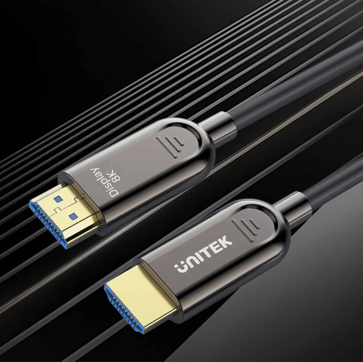 Optični HDMI kabel Unitek 2.1 AOC, 8K 120 Hz, 40 m, črno-srebrn