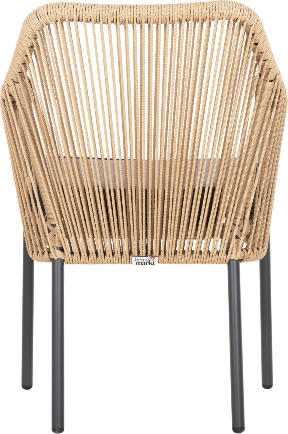 Aluminijasti naslanjač FH5855.02 oglje siva z vrvjo iz ratana PE 56x66x82