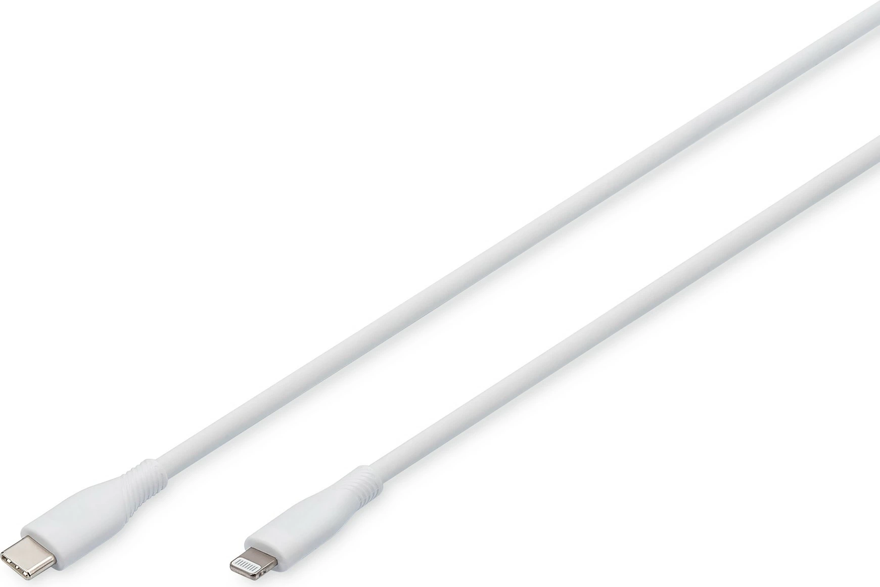 Silikonski kabel Lightning, 0,5 m, USB A na Lightning, bel - Digitus