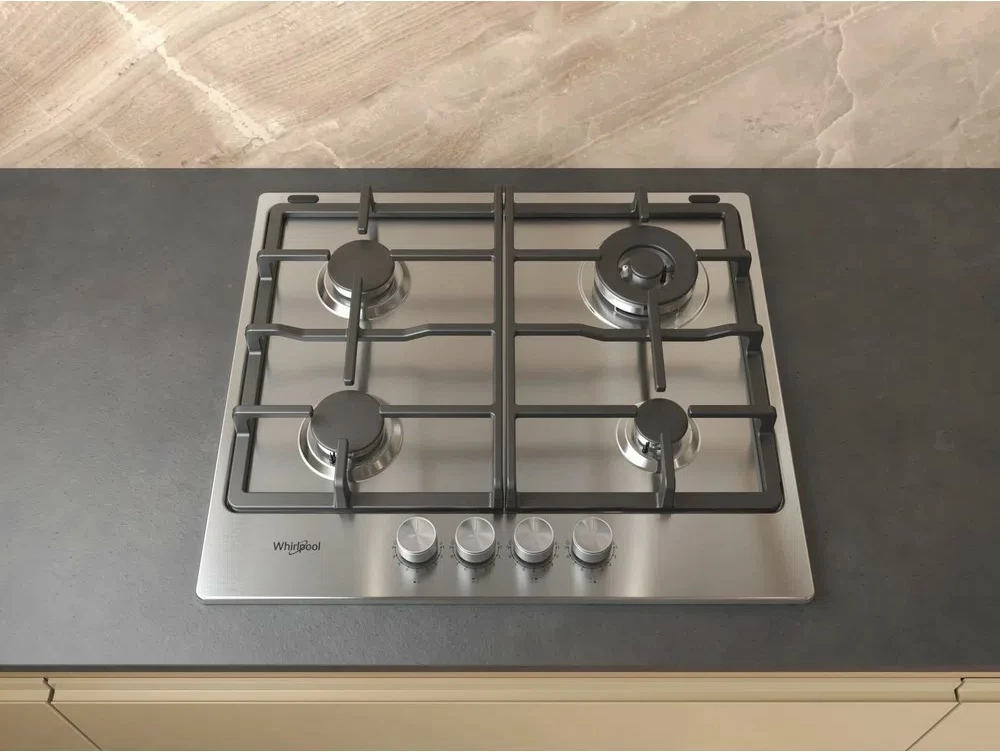Plinska kuhalna Whirlpool TGML661IXR, 4 gorilniki, inox