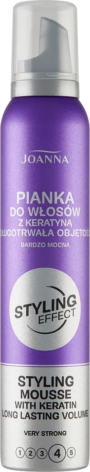 Pena za lase Styling Effect Keratin Very Strong, Joanna, 150 ml