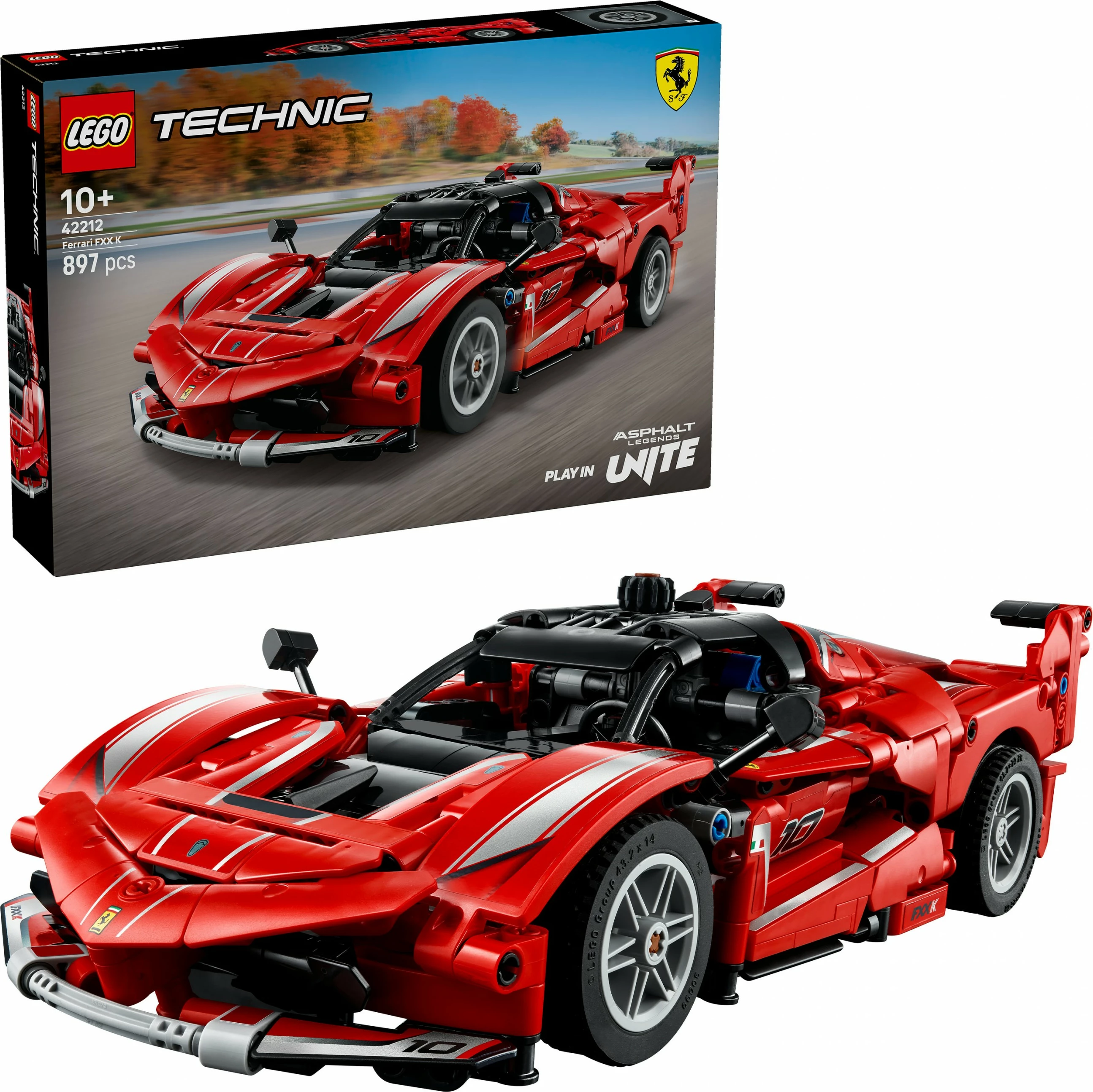 Detajni komplet za sestavljanje Ferrari FXX K LEGO Technic 42212, 897 kosov, večbarven
