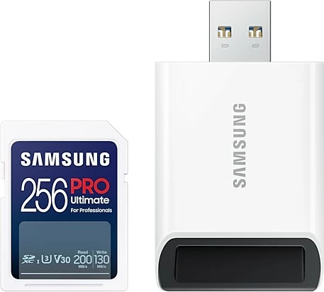Kartica SD PRO Ultimate 256GB Samsung, SDXC, Class 10, UHS-I, bela Kartica SD PRO Ultimate 256GB Samsung, SDXC, Class 10, UHS-I, bela
