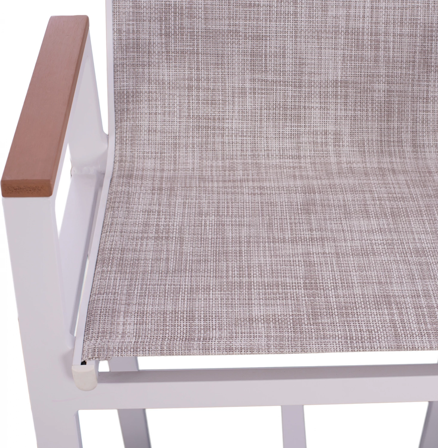 Aluminijasti barski stol bel s polywoodom 52x58x108 cm FH5790.01