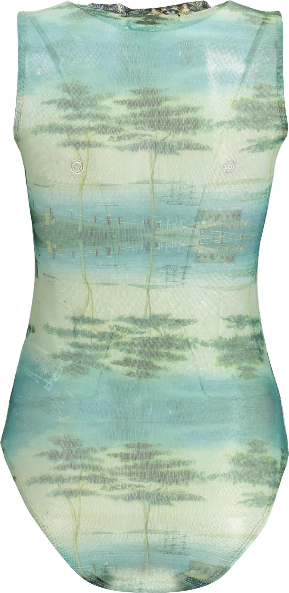 Body top za ženske Desigual, zelen