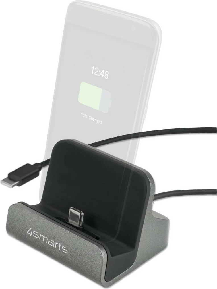 Polnilna postaja za telefone in tablice 4smarts VoltDock USB-C 60W, siva