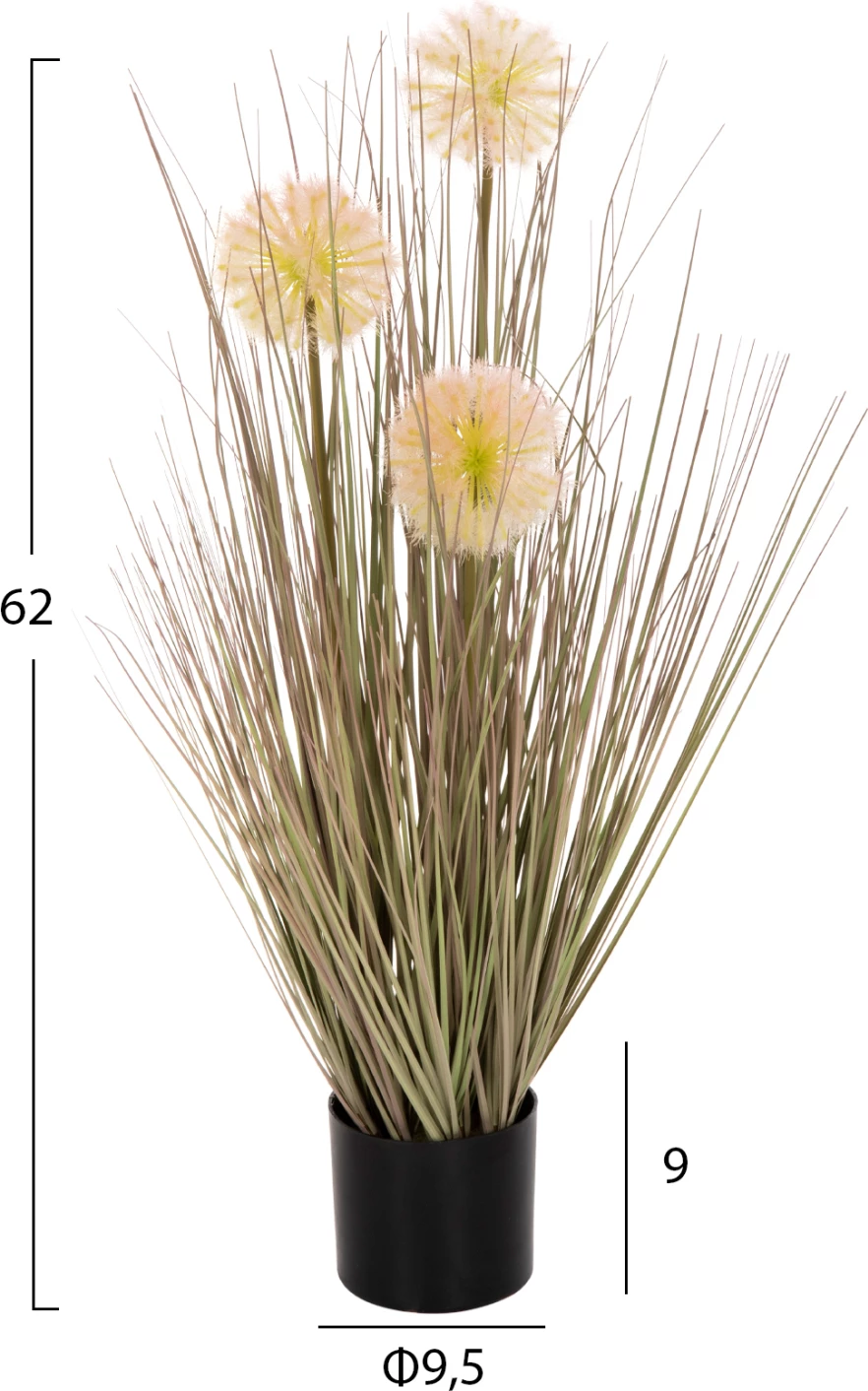 Dekorativna sintetična rastlina v loncu FH4016 regrat/trava Φ9.5x9-62Hcm