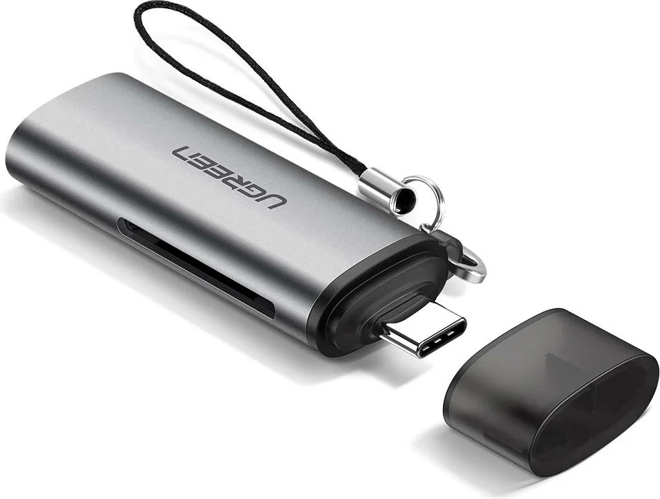 Bralnik kartic USB-C, Ugreen, 2 reže, siv