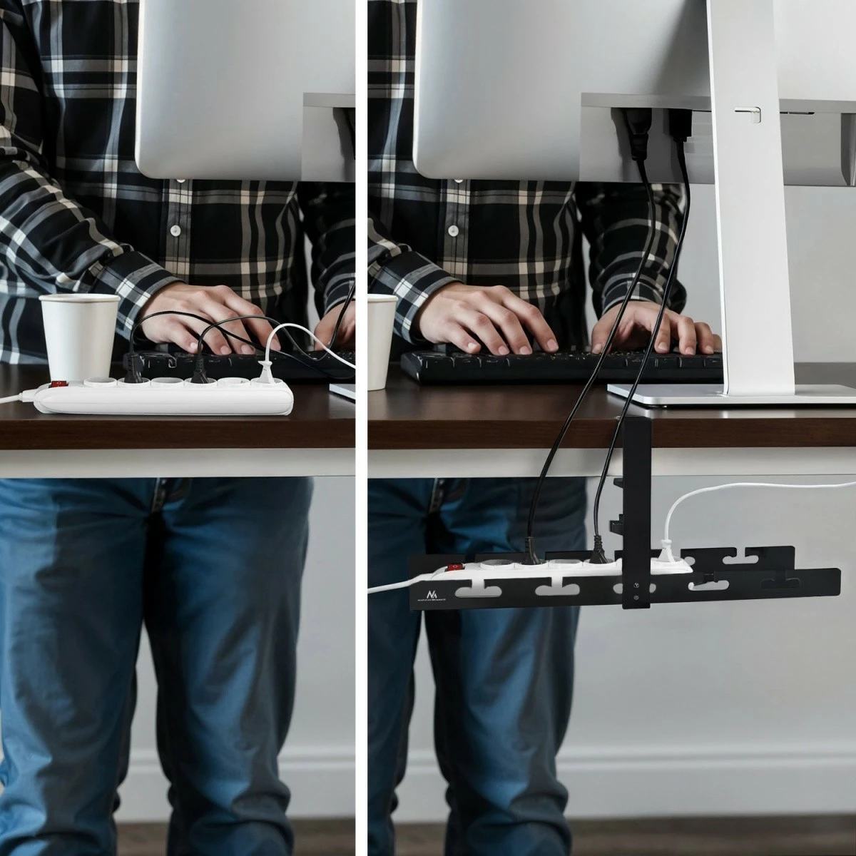 Organizator kablov pod mizo, Maclean MC-105 B, črn