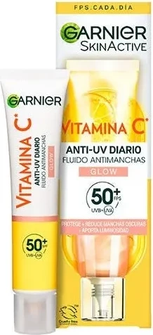 Lahka tekočina za obraz z vitaminom C proti madežem SPF50 Glow, Garnier Skinactive, unisex, 40 ml