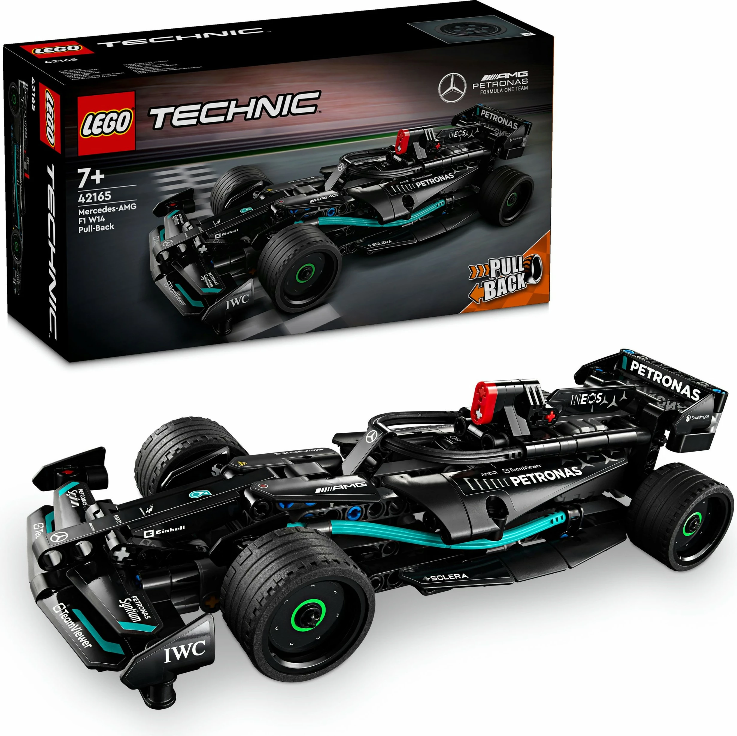 Model dirkalnika Mercedes-AMG F1 W14 E Performance, set LEGO Technic, 240 delov, večbarven