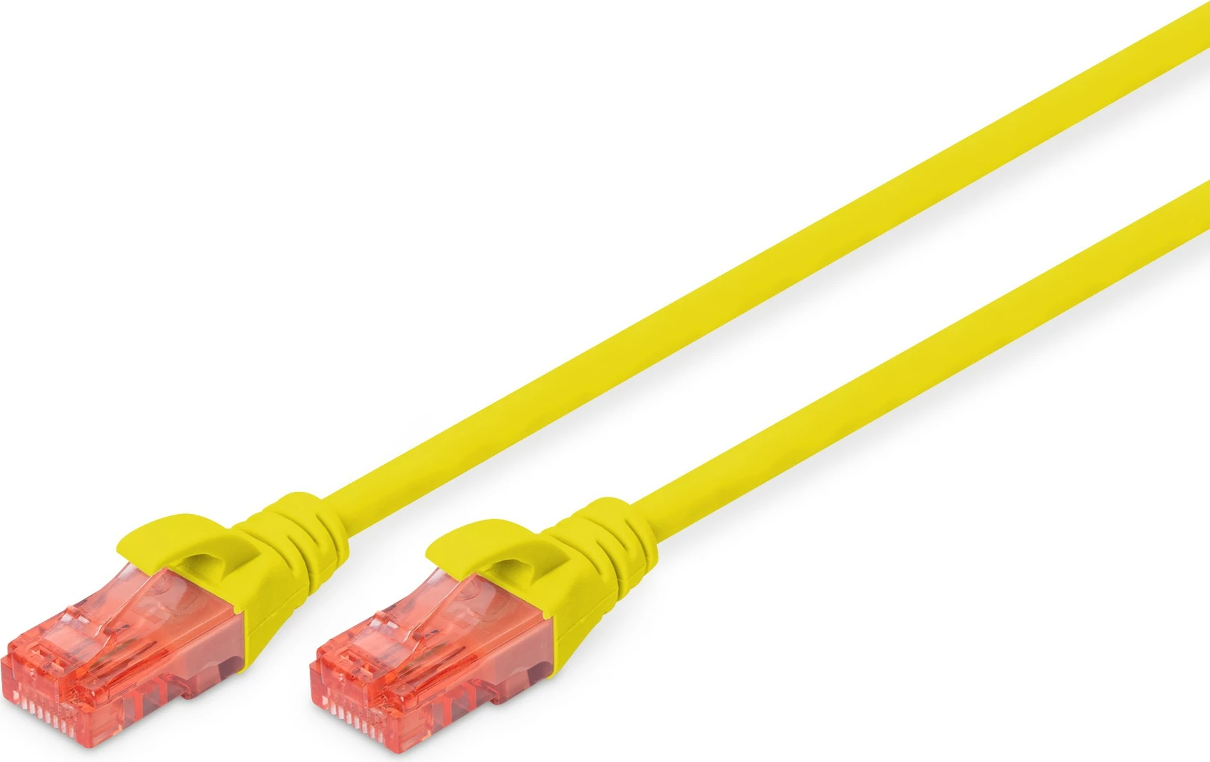 Kabël Cat6, 0,25 m, RJ-45, LSZH, rumen - Digitus