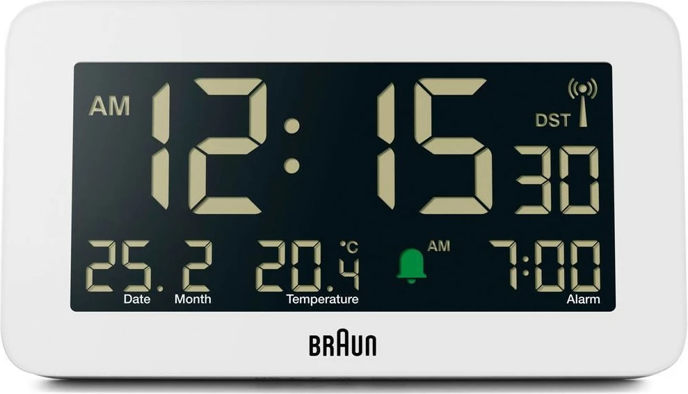 Digitalni alarm, Braun BC10, LCD zaslon, termometer, 12/24 h, bel