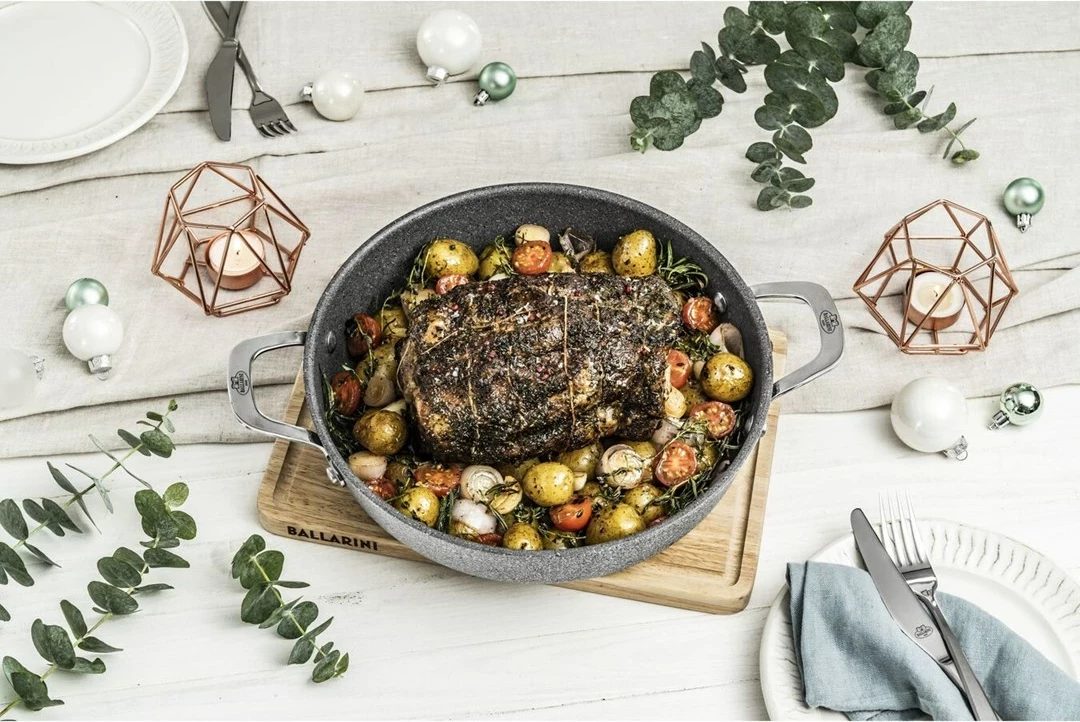 Globoka ponev za indukcijo Ballarini Salina Granitium, 28 cm, siva