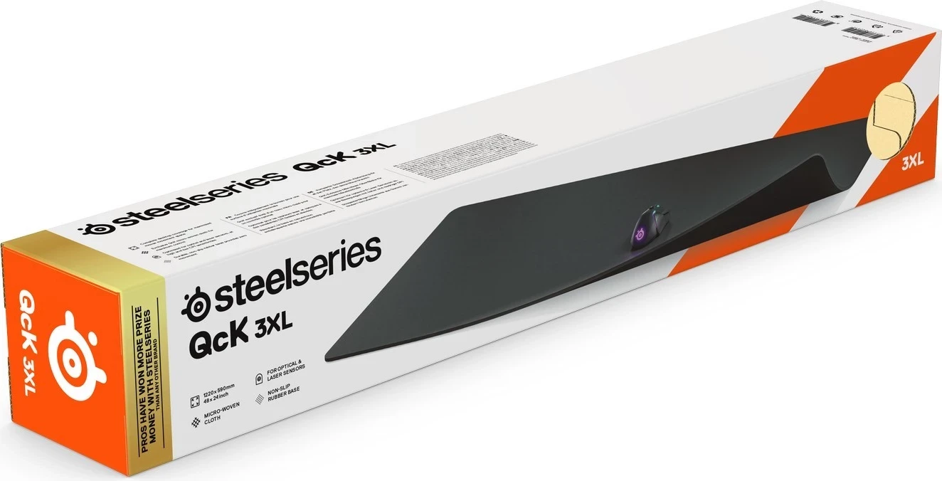 Velik 3XL podloga za miško SteelSeries QCK, črna