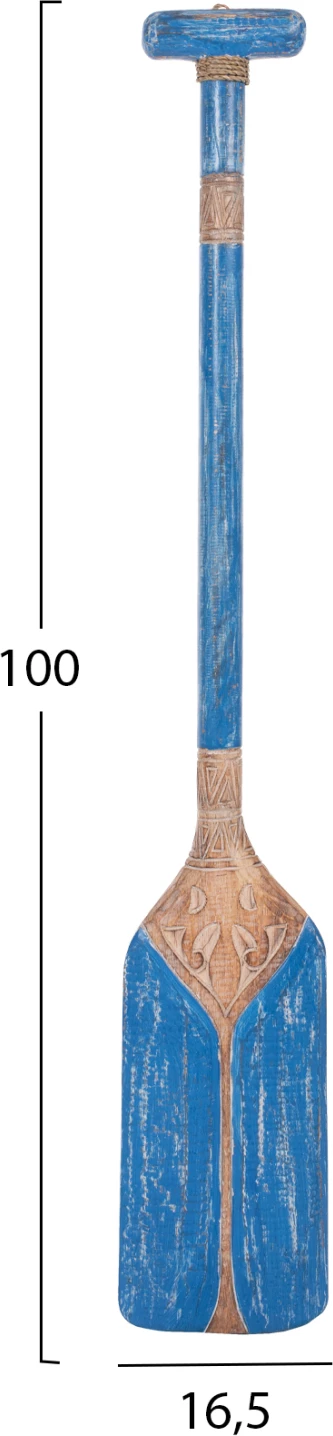 Stenska dekoracija FH7709.04 iz masivnega albasia lesa modra 16,5x100 cm