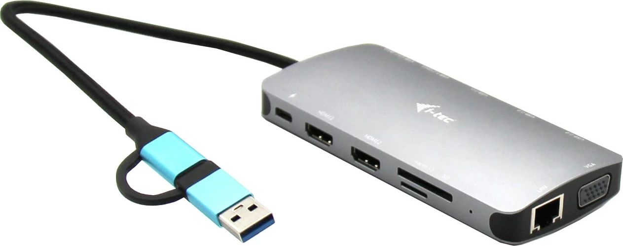 Docking postaja z 3 zasloni, 100W, i-Tec USB 3.0/USB-C/Thunderbolt, srebrna