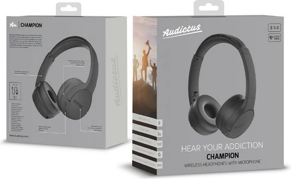 Brezžične slušalke z mikrofonom Audictus Champion ABH-1912, črne