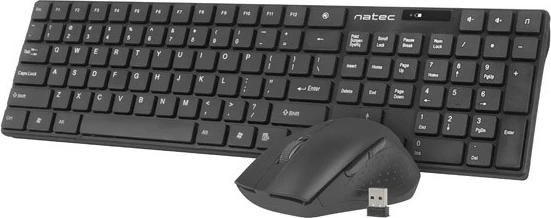Brezžični komplet tipkovnice in miške Natec Stingray NZB-1440, USB, črn