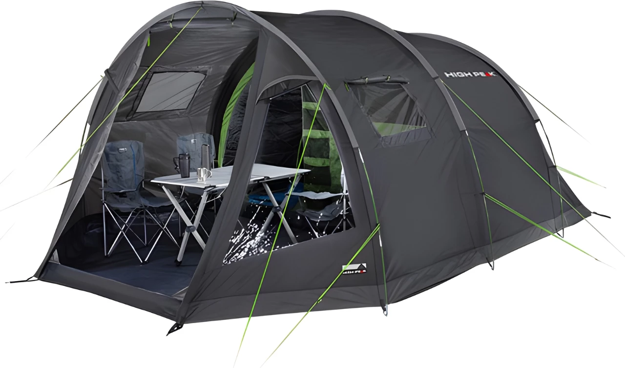 Tenda za pet oseb High Peak, siva in zelena
