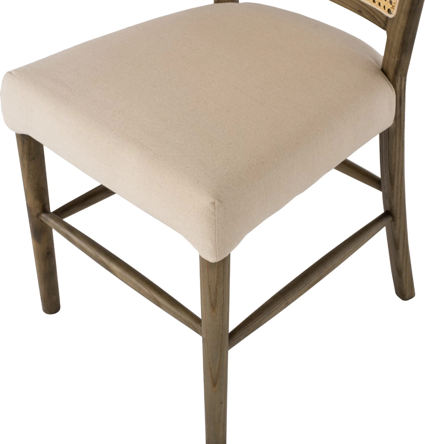 Stol iz lesa Toon z naslonom iz ratana in sedežem iz blaga FH9406.04 47x52x91.5Hcm