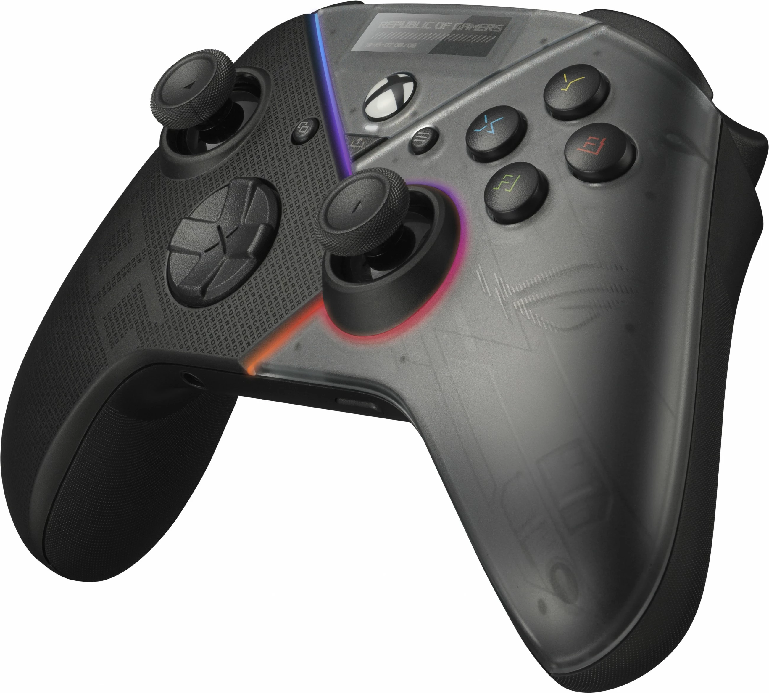 Igralni plošček ROG Raikiri ASUS, PC/Xbox, z žico, večbarvna osvetlitev, črn
