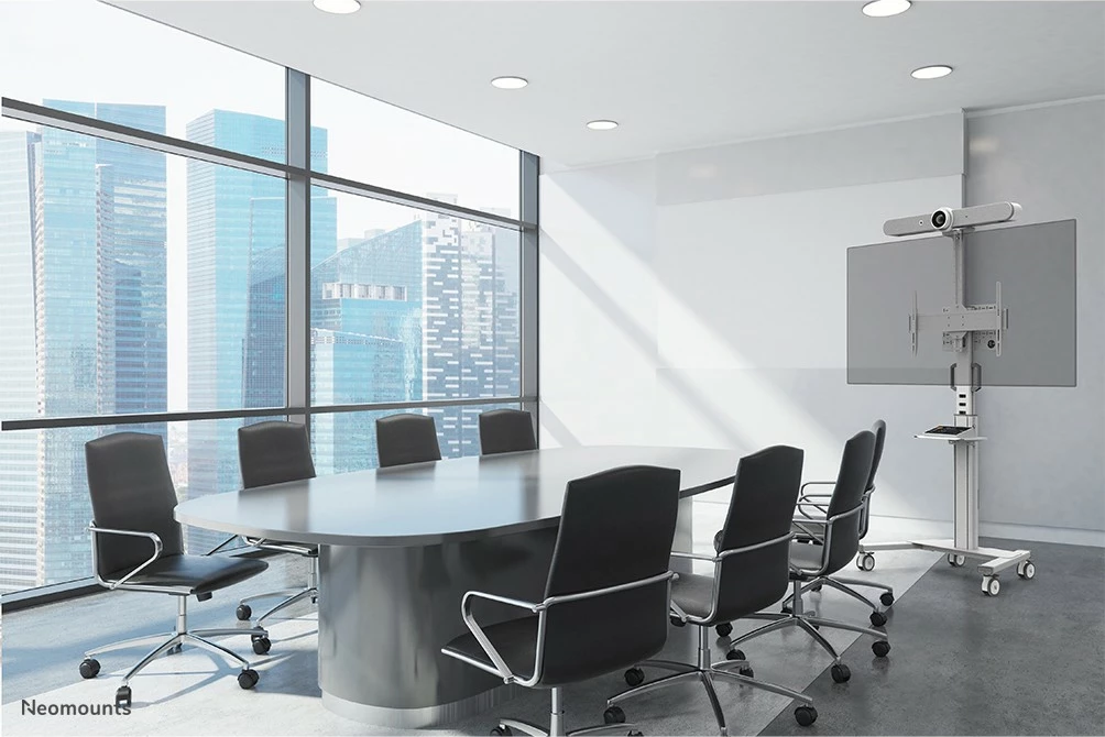 Prenosni voziček za TV, Neomounts Newstar FL50S-825WH1, za zaslone 37–75 inčev, nastavljiva višina, bela Prenosni voziček za TV, Neomounts Newstar FL50S-825WH1, za zaslone 37–75 inčev, nastavljiva višina, bela