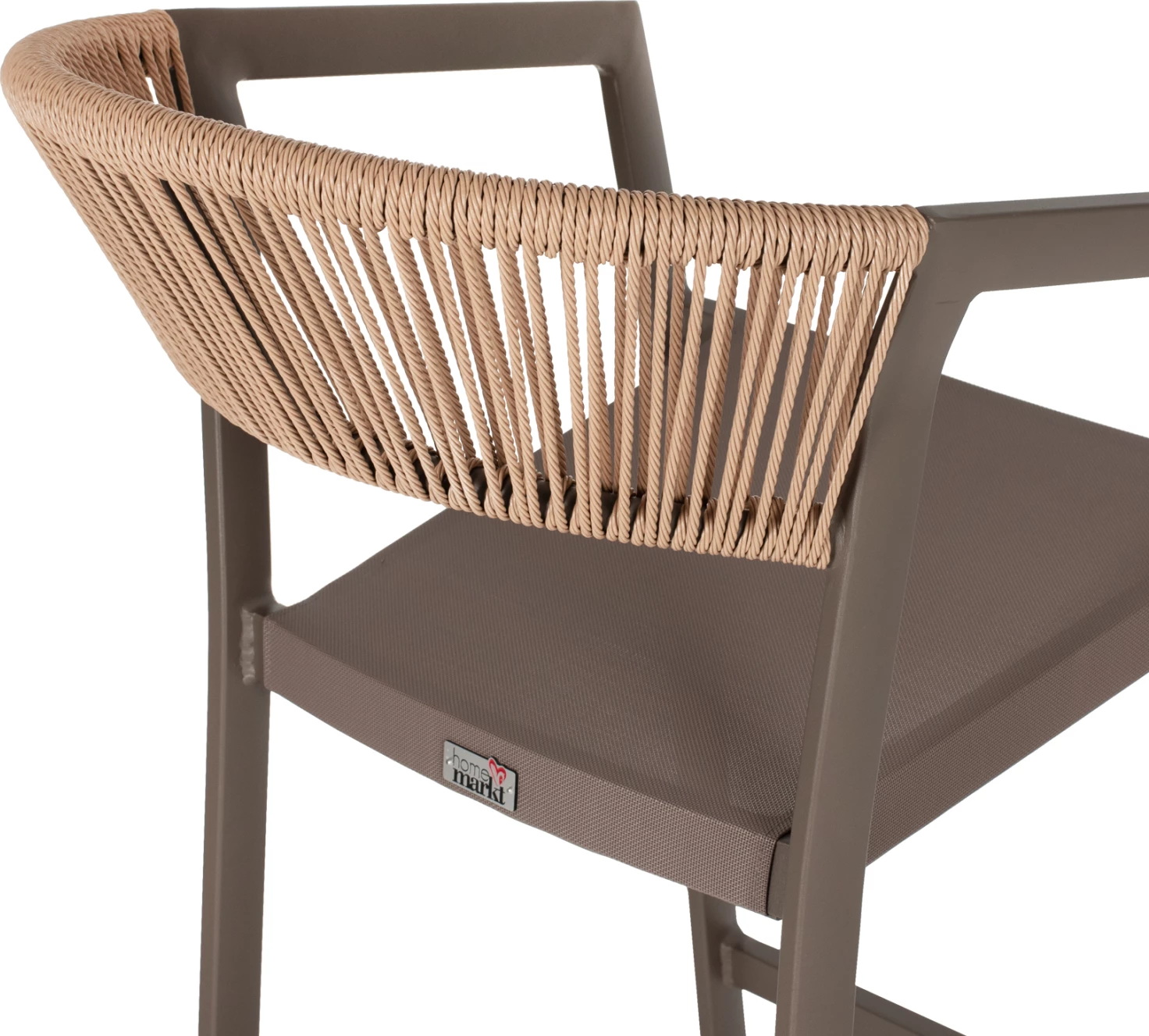 Barski stol aluminij z nasloni za roke v šampanjski barvi iz tekstilena in PE ratana 56x58x105H cm FH5892.23