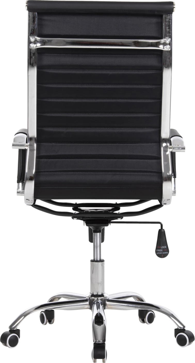 Pisarniški stol za vodje BOSS FH1059.31 črn PU-kromiran kovinski okvir in podstavek 54x57x110Hcm