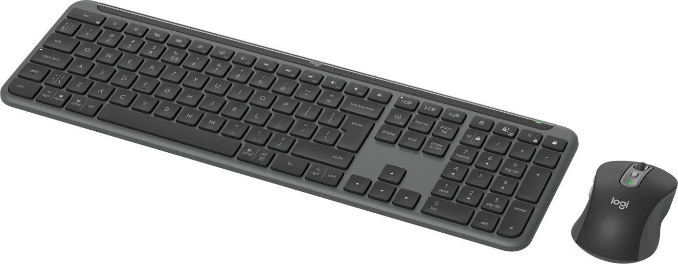 Komplet brezžične tipkovnice in miške, Logitech 920-012490, RF Wireless + Bluetooth, QWERTY, grafit