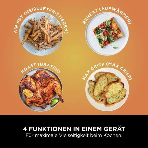 Air fryer Ninja Foodi AF200EU, 7,6 L, 2 košari, 2400 W, črn