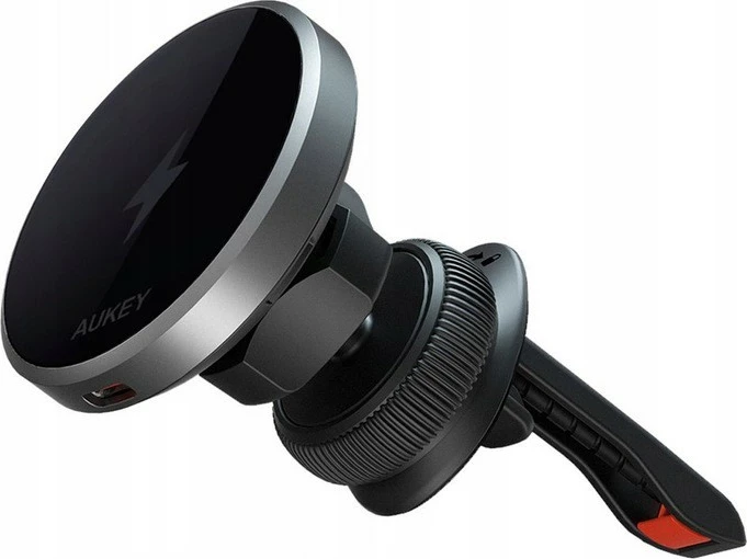 Magnetni nosilec z brezžičnim polnjenjem, AUKEY HD-MC13, Qi2 15W, z USB-C kablom 1 m, črn