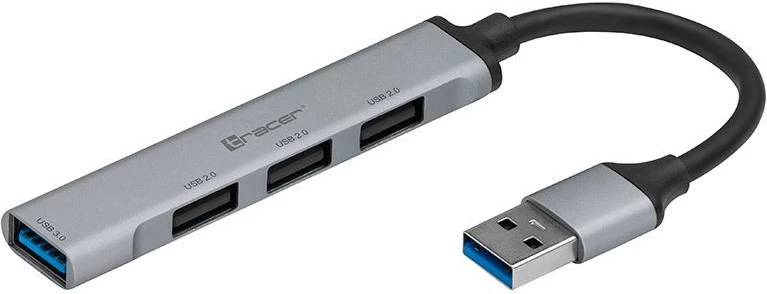 USB HUB Tracer H41, 4 priključki, TRAPOD47000, srebrn