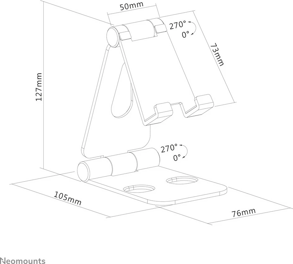Držalo za telefon, zložljivo, Newstar DS10-160SL1, srebrno Držalo za telefon, zložljivo, Newstar DS10-160SL1, srebrno