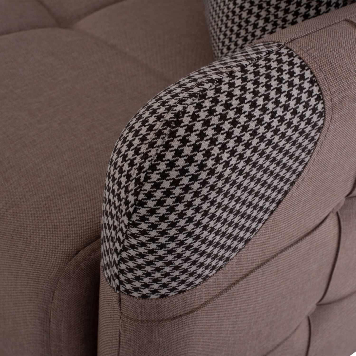 FH3246.01 Bež dvosed kavč-postelja z nasloni za roke in prostorom za shranjevanje