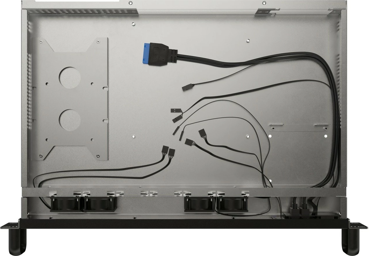 Računalniško ohišje 1U za strežnik, 19", Mini-ITX, Lanberg SC01-3001-10B, 4x40 mm PWM, 1 PCI, FLEX napajanje, 2x USB 3.0, 300 mm, črno