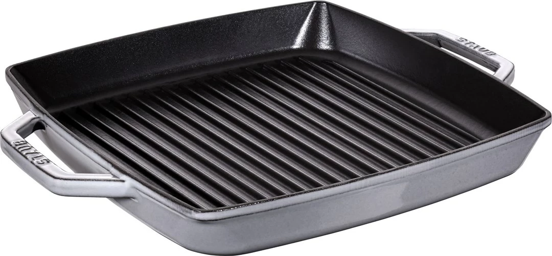 Gril ponev, STAUB, 33 cm, z dvema ročajema, grafitna