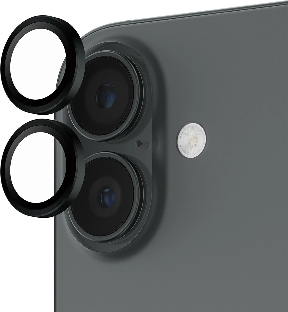 Zaščita za lečo kamere za iPhone 17/16/16 Plus PanzerGlass Hoops, črna