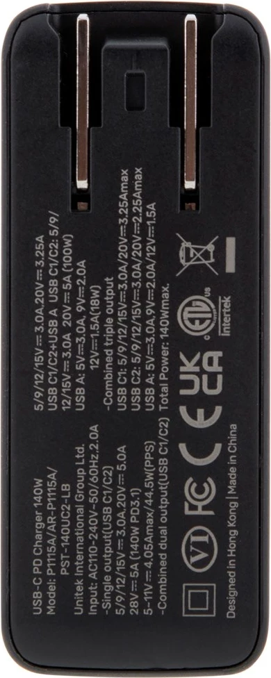 Polnilec za mobilne naprave UNITEK P1115A, črn