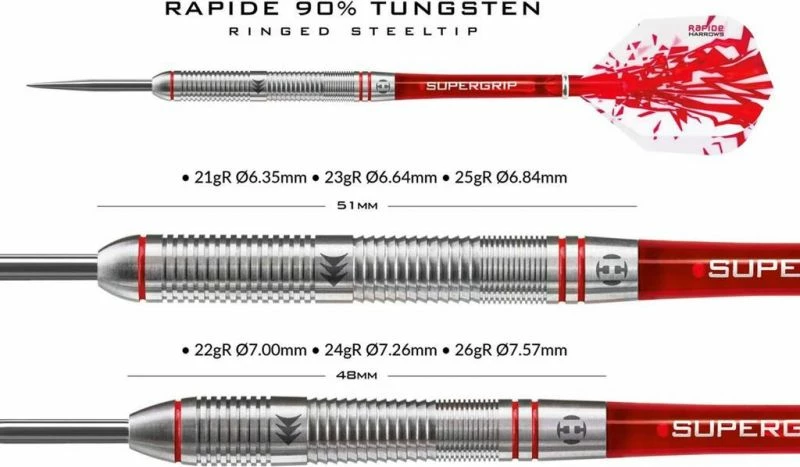 Profesionalne šipke za dart Harrows, uniseks, rdeče/sive