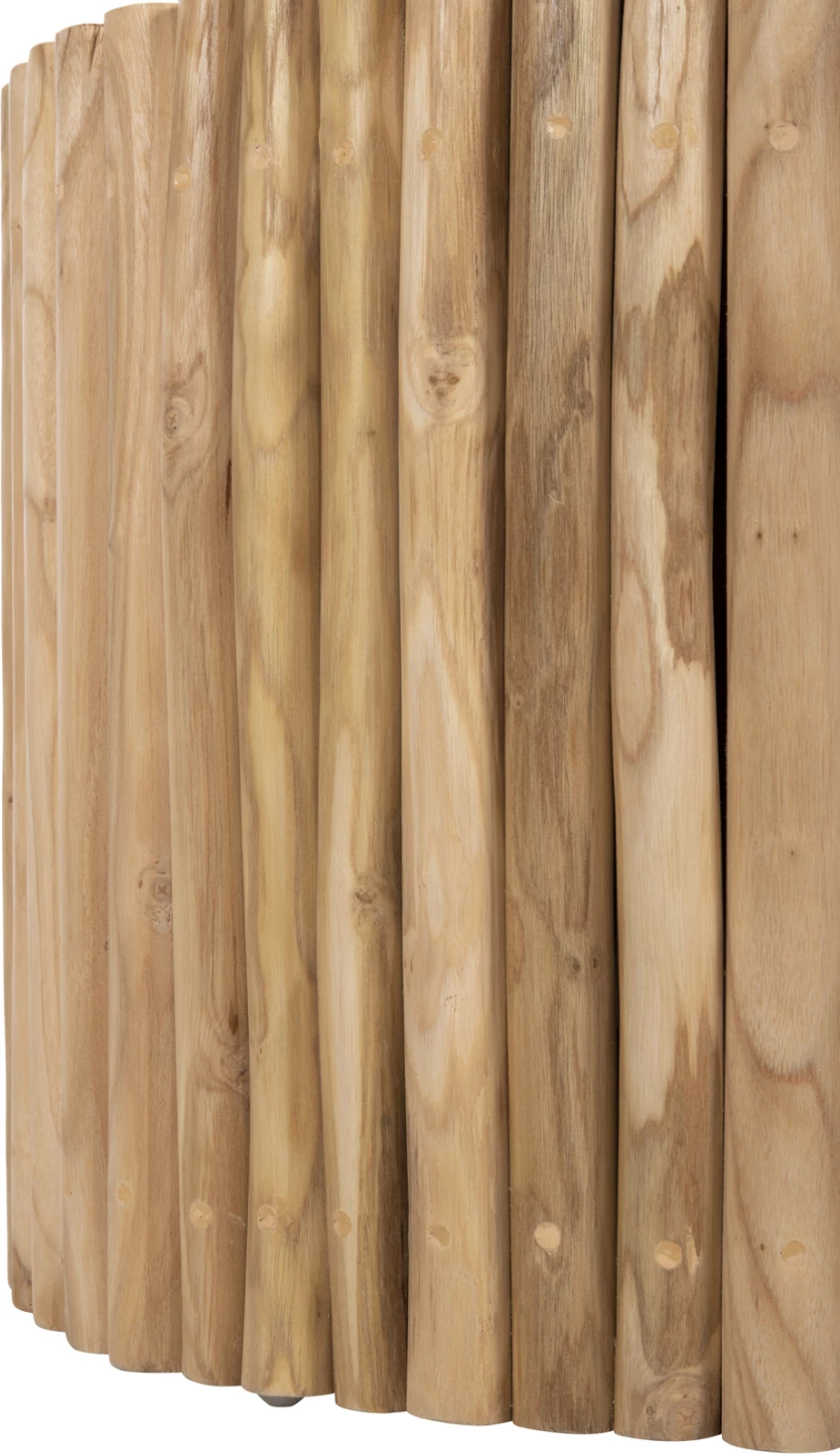 Okrogla klubska mizica COOTER FH9864 iz vej tikovine - naravna Φ60,5x46Hcm